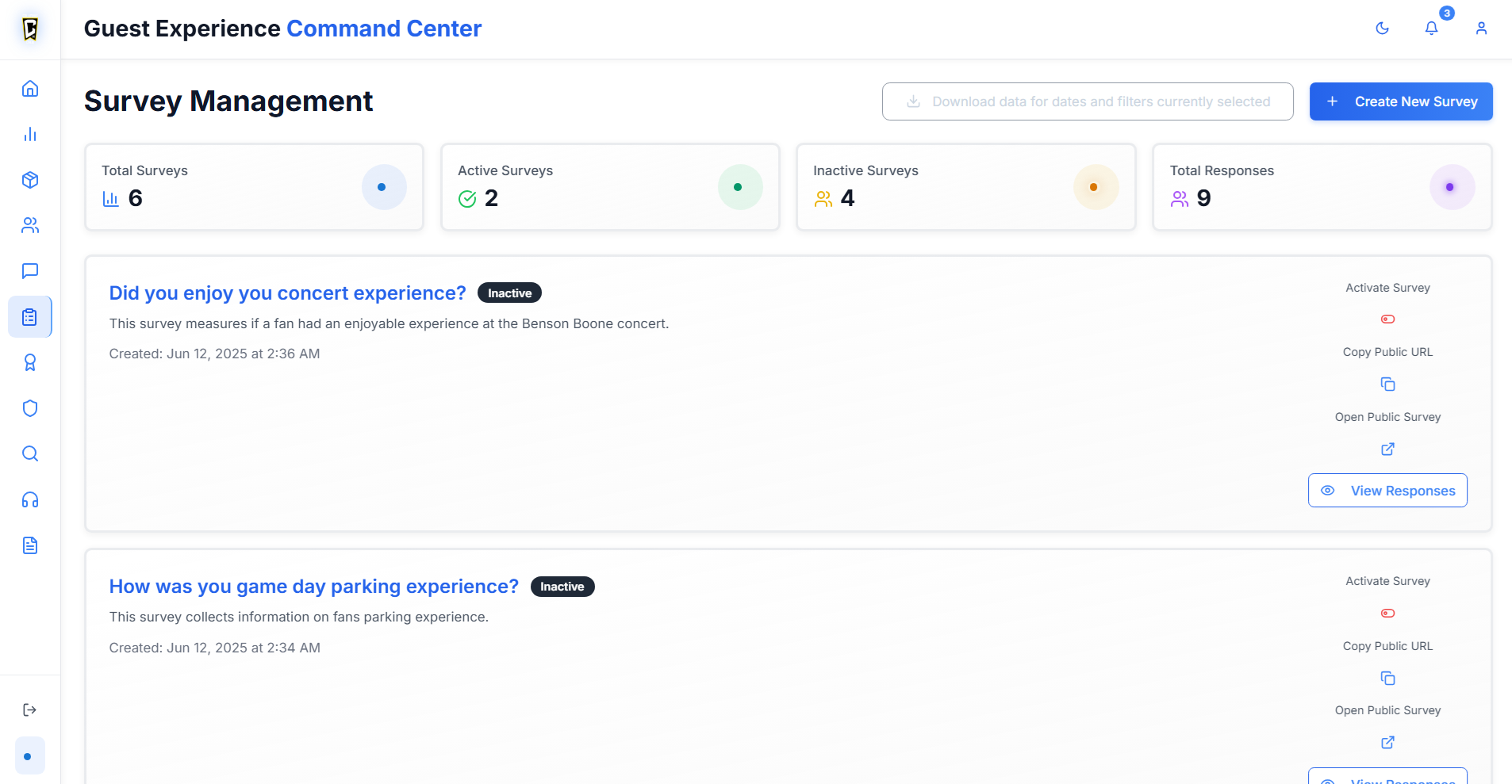 Guest Surveys Dashboard